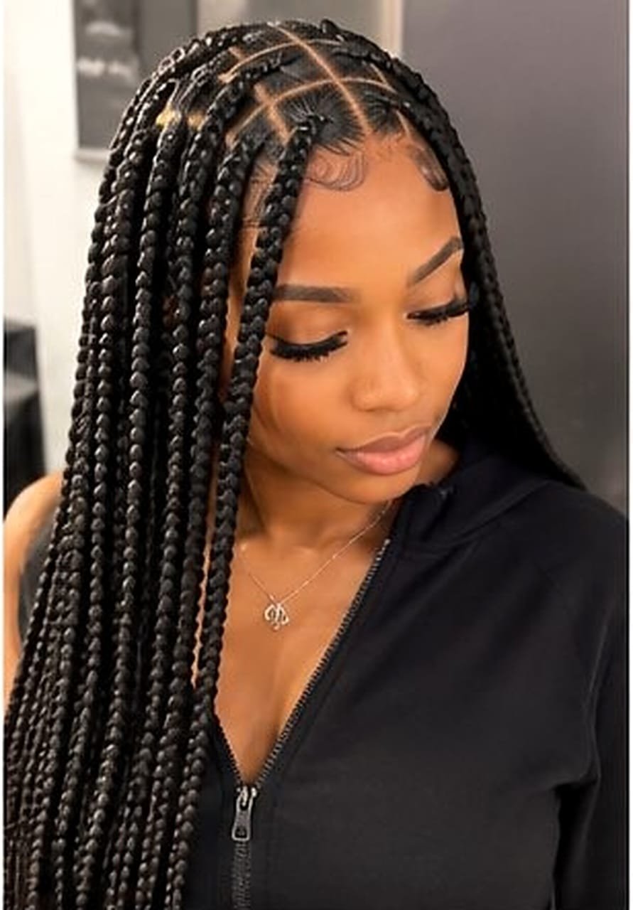 Large Knotless Braids